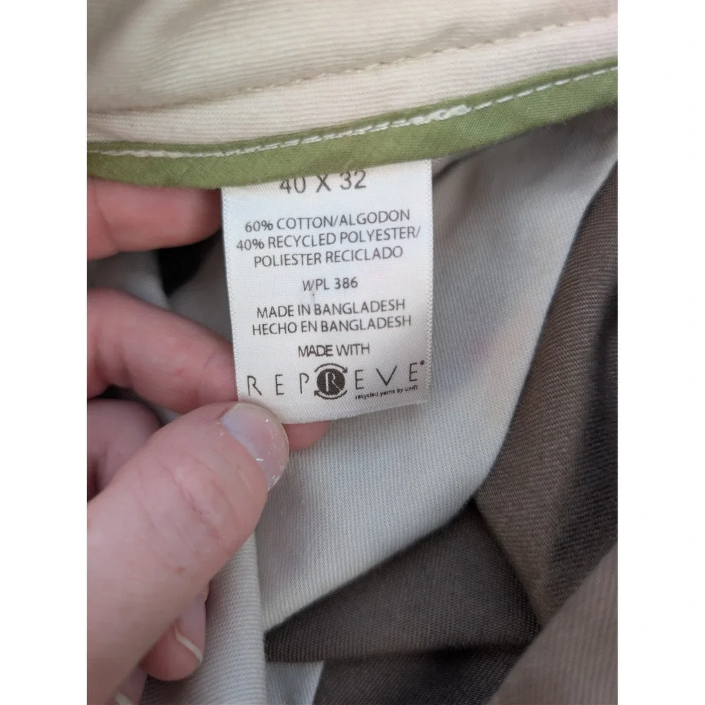 HAGGAR Life Khaki Pants Mens 40x32 Brown Relaxed Straight Repreve Blend